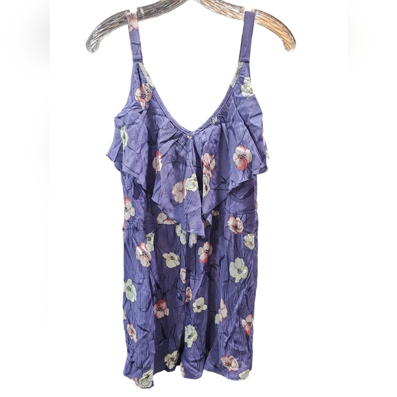 Band Of Gypsies Purple Floral Romper Size L NWT - Picture 1 of 5